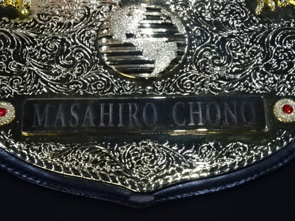 ★ Masahiro Chono  hand signed autograph ★ World Heavyweight Championship Belt