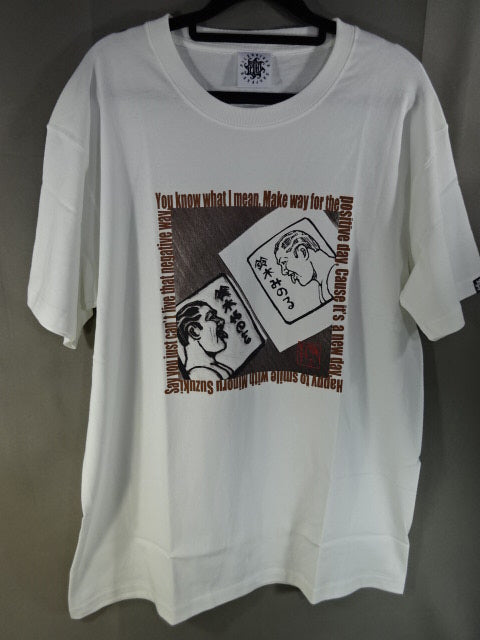 鈴木みのる イラスト Tシャツ①(ホワイト)