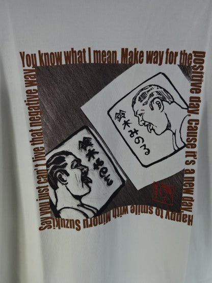 鈴木みのる イラスト Tシャツ①(ホワイト)