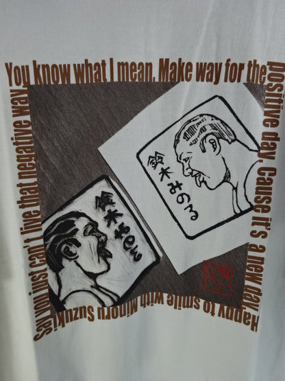 鈴木みのる イラスト Tシャツ①(ホワイト)