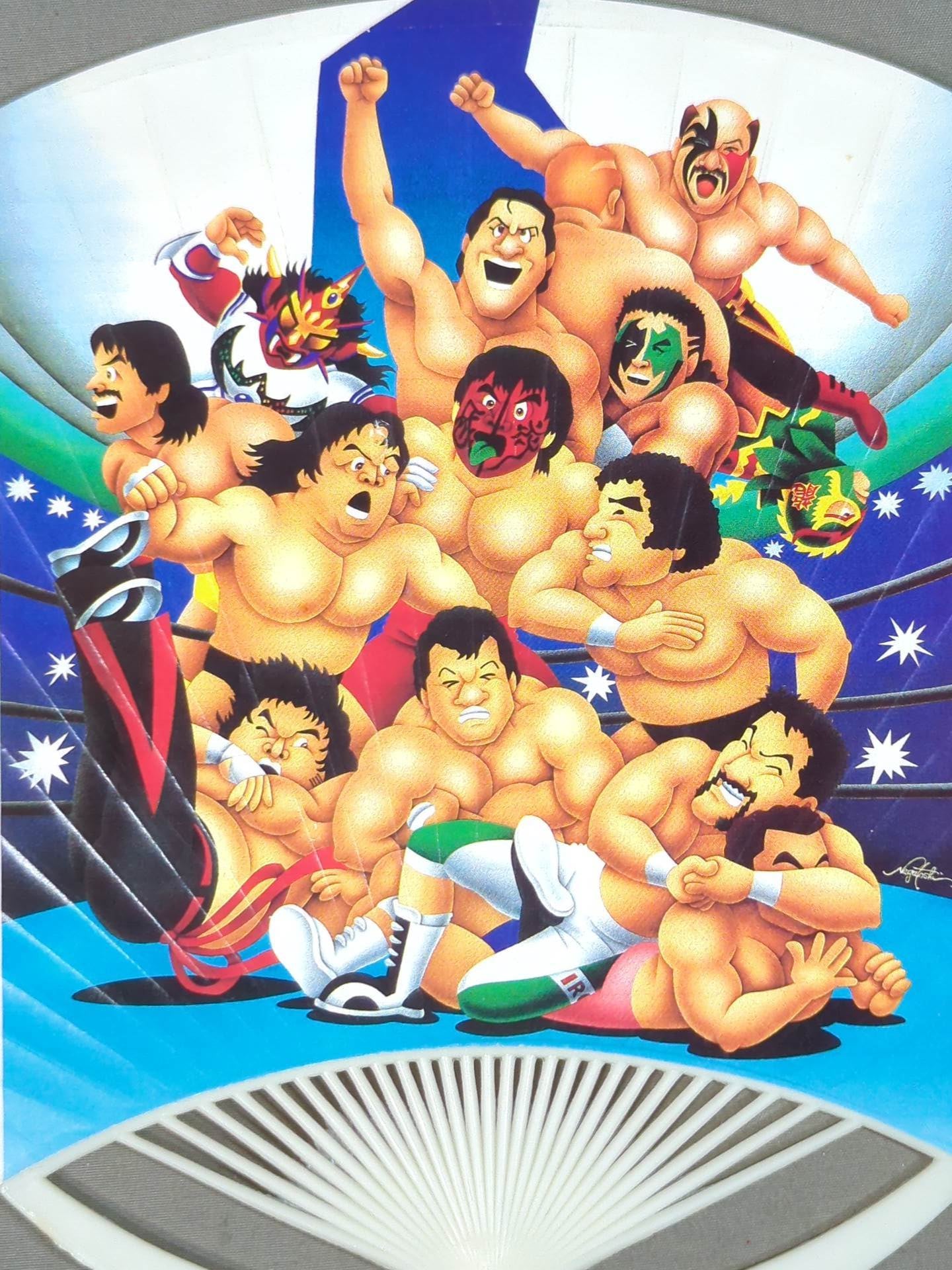 ★坂井永年氏イラスト★ NJPW SUPER STARS うちわ