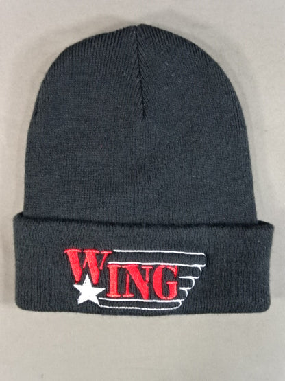 W☆ING ニットキャップ②(ブラック)