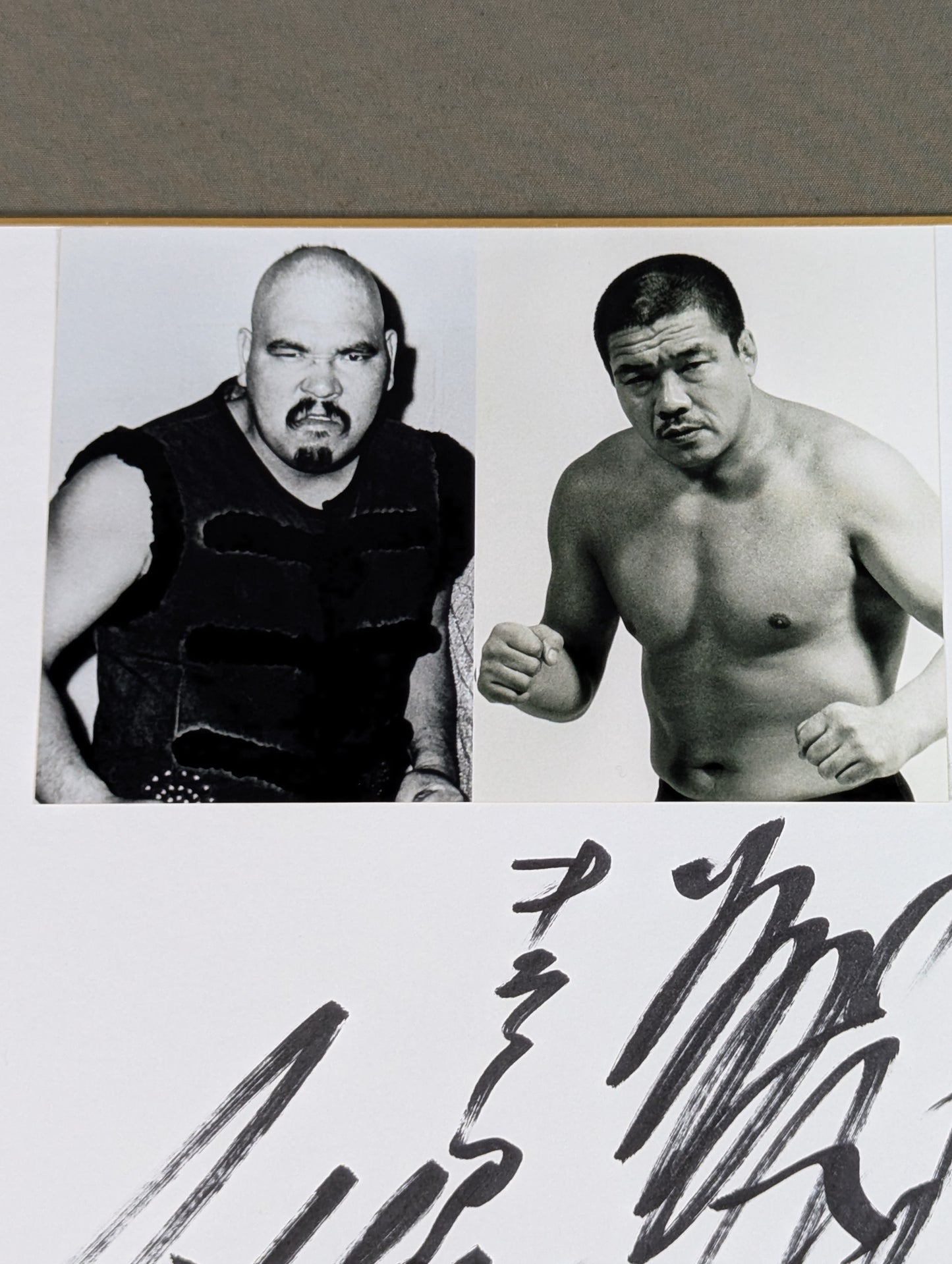 キラー・カーン＆藤原喜明(白黒ブロマイド貼付)
