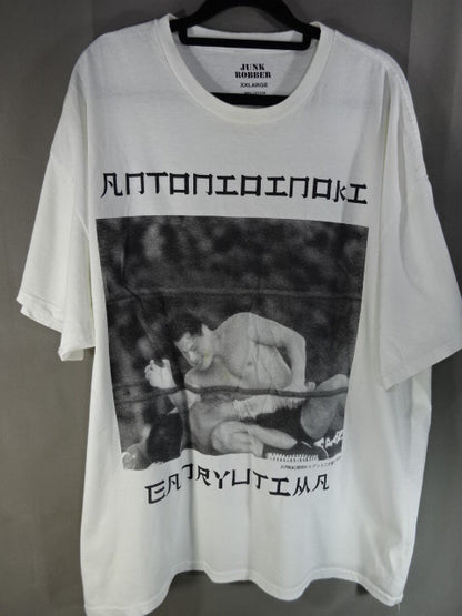 アントニオ猪木× JUNKROBBER Tシャツ①(ホワイト）