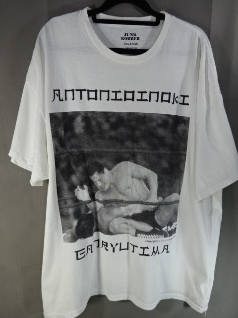 アントニオ猪木× JUNKROBBER Tシャツ①(ホワイト）