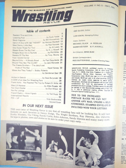 ★日本語解説付★ Wrestling REVUE 1970年5月号