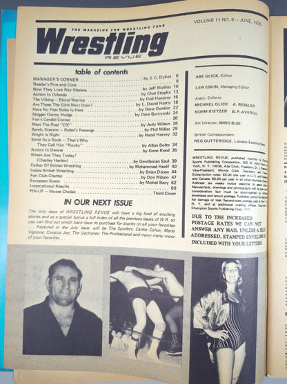 ★日本語解説付★Wrestling REVUE 1970年6月号