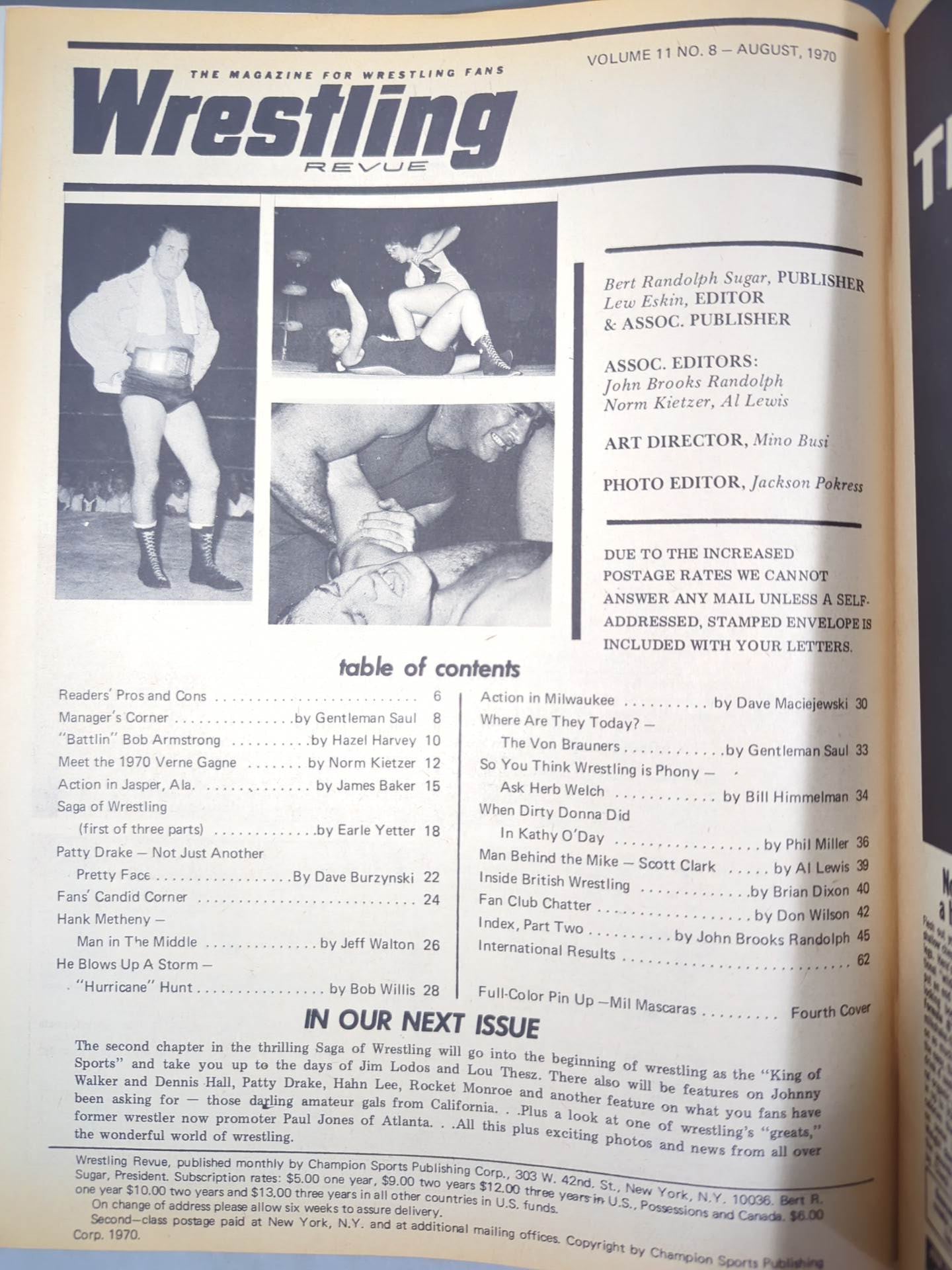 ★日本語解説付★Wrestling REVUE 1970年8月号