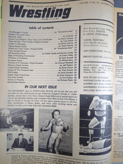 Wrestling REVUE 1970年10月号