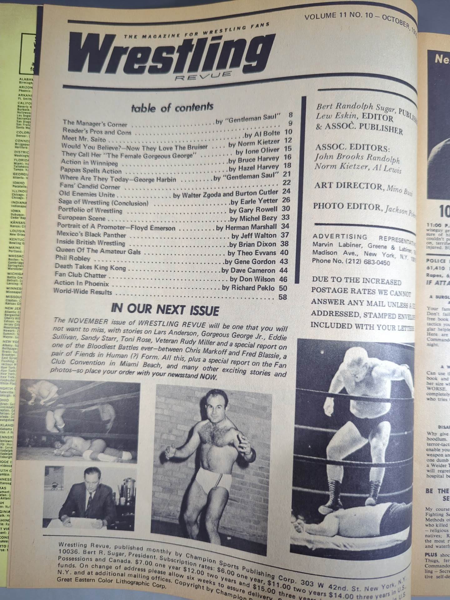 ★日本語解説付★Wrestling REVUE 1970年10月号