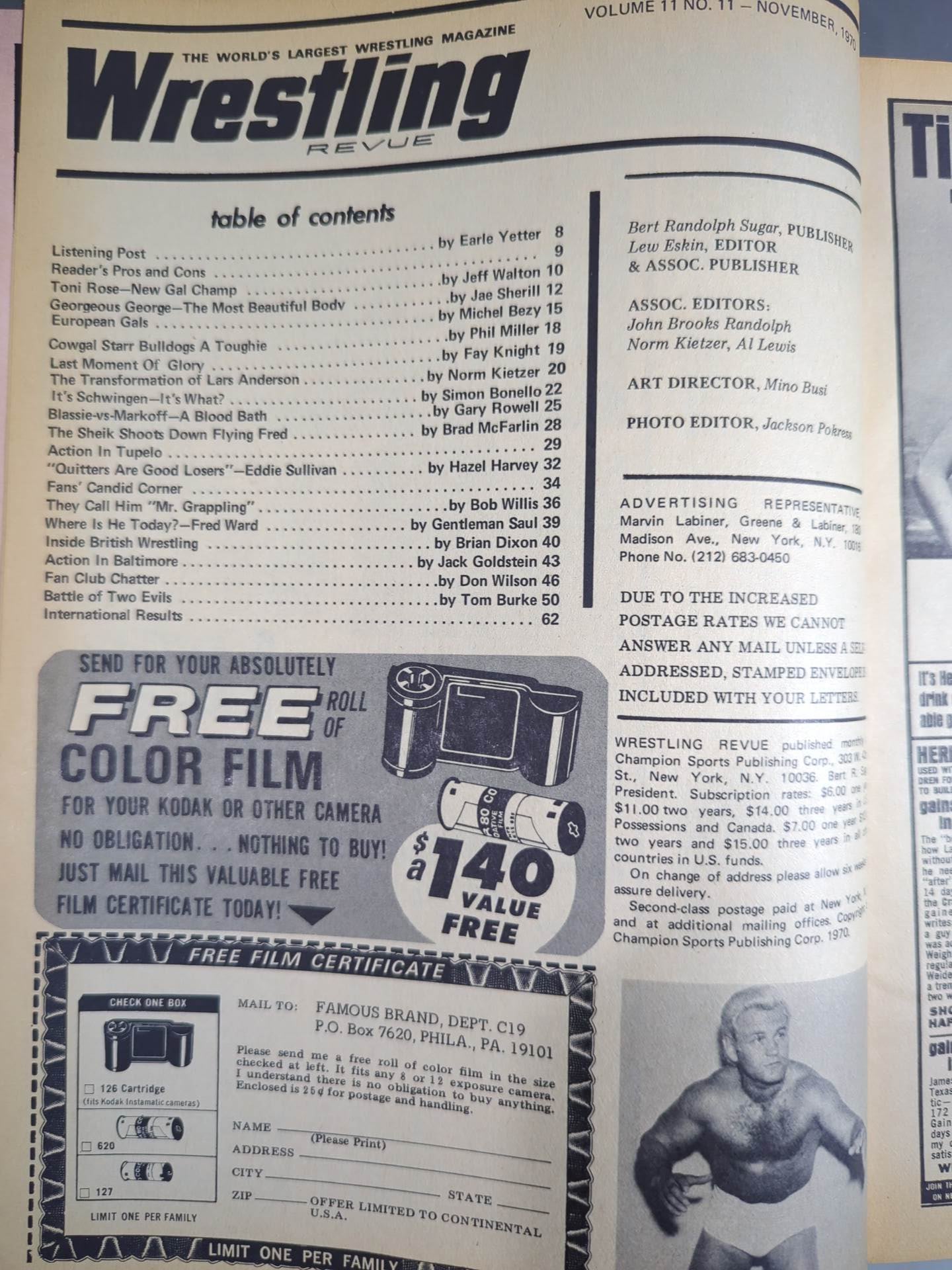 Wrestling REVUE 1970年11月号