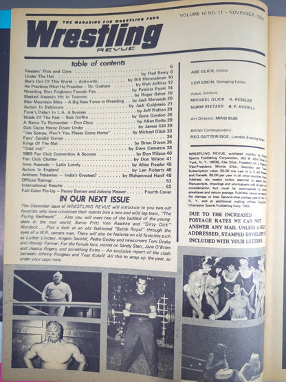 ★日本語解説付★ Wrestling REVUE 1969年11月号