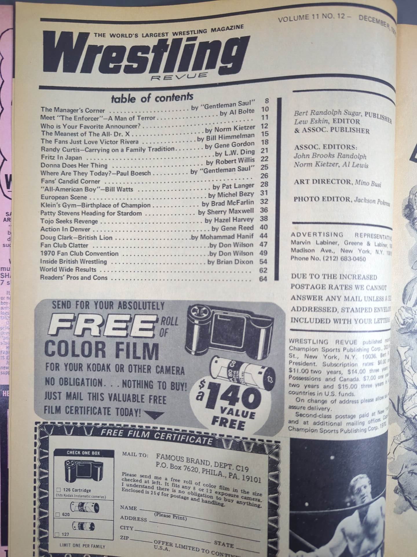 Wrestling REVUE 1970年12月号