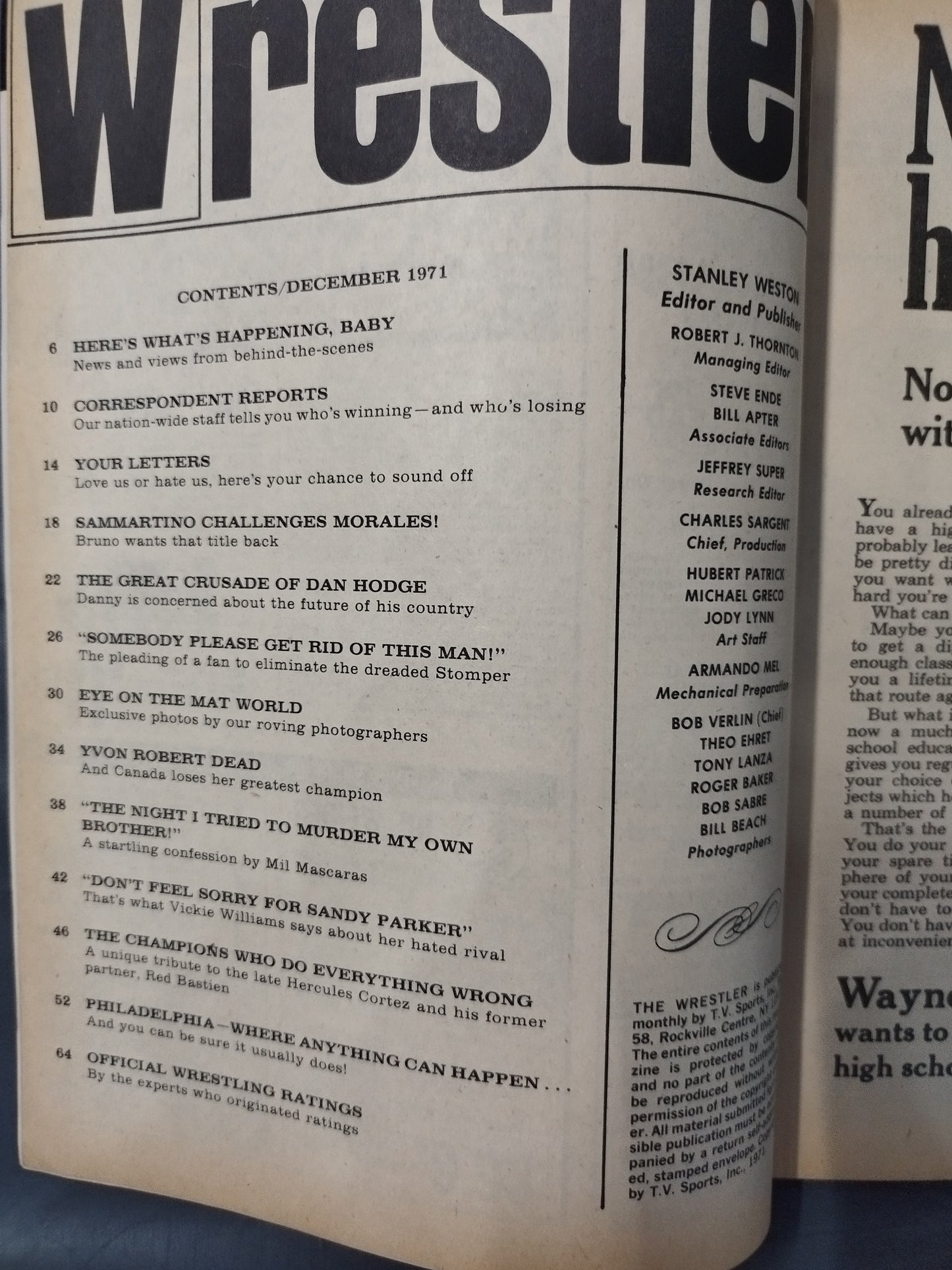 THE Wrestler 1971年12月号