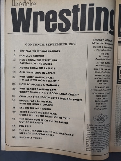 Inside Wrestling 1972年9月号