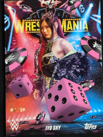 2025 topps イヨ・スカイ WRESTLE MANIA 41 (パープル) 2/10