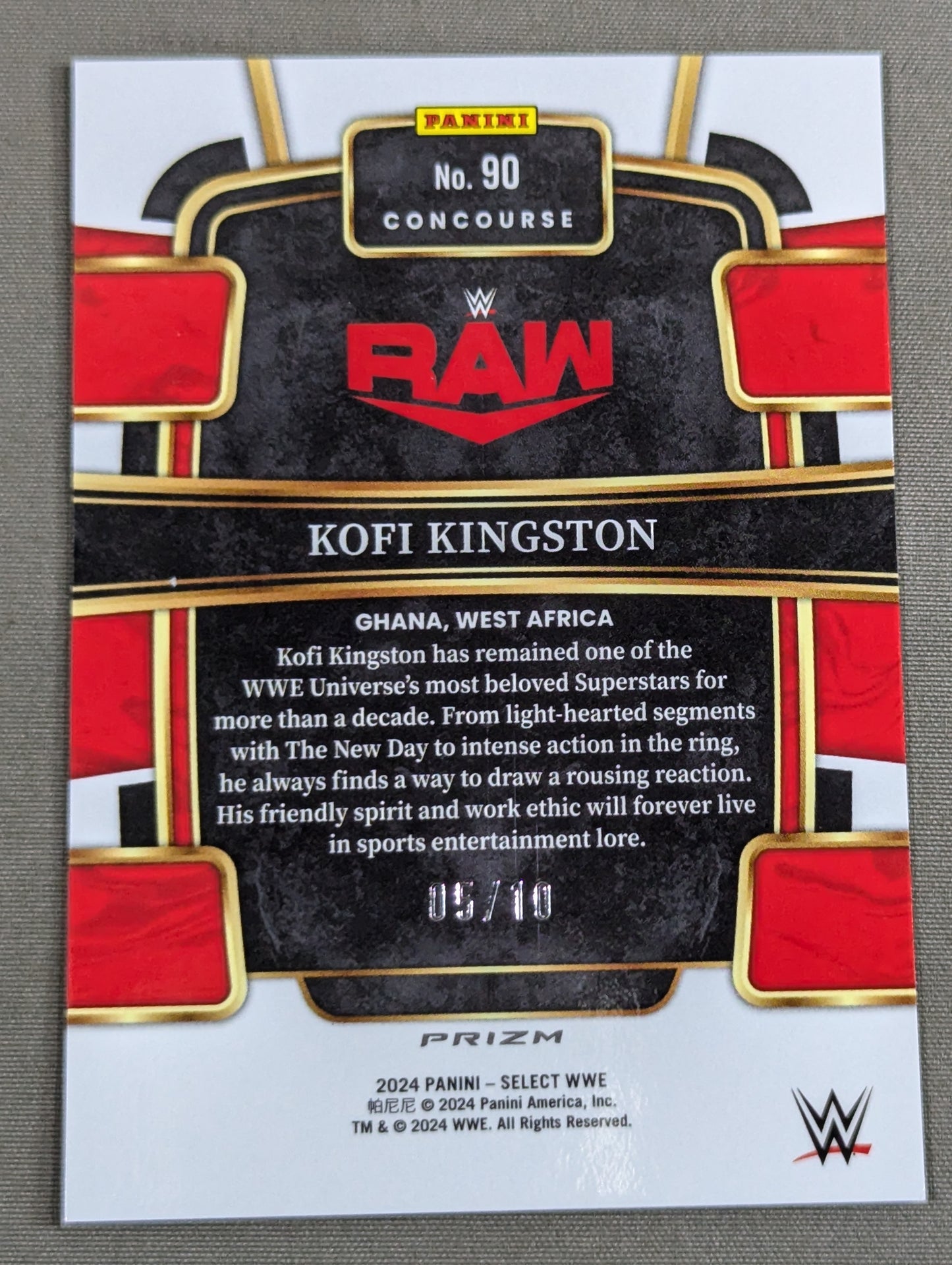 2024 WWE PANINI コフィー・キングストン ゴールドプリズムカード