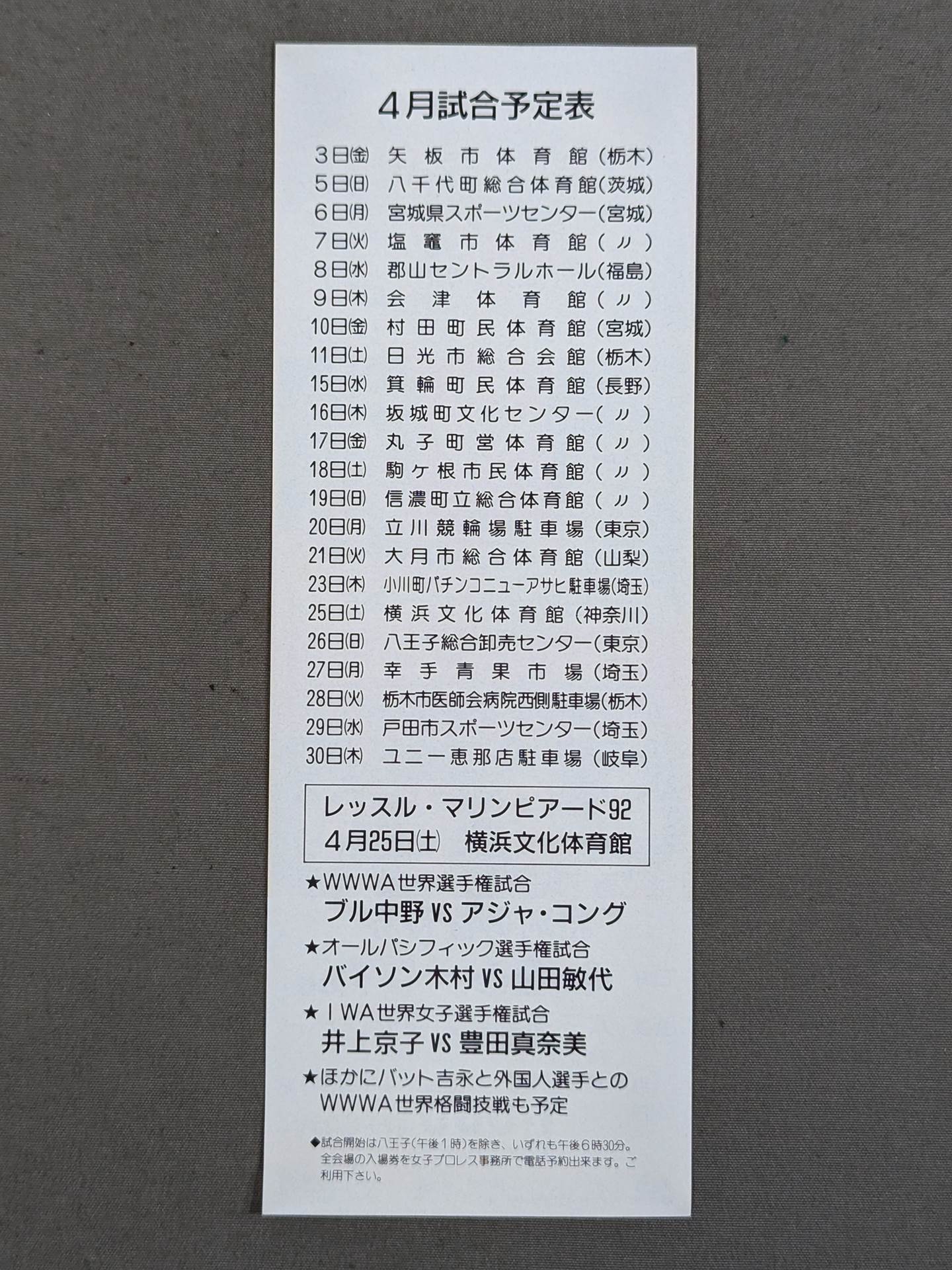★魅力爆発の華麗なる闘い!!★ 全日本女子プロレス 特別御優待券