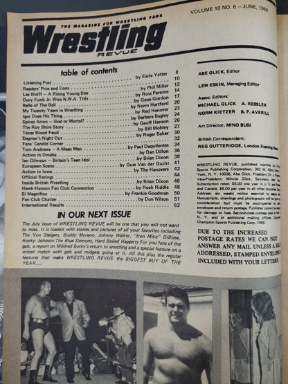 Wrestling REVUE 1969年6月号