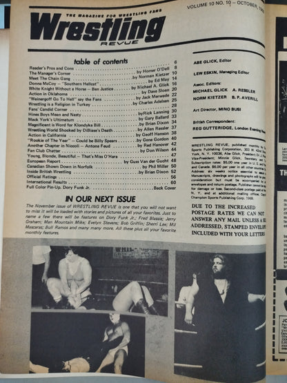 ★日本語解説付★ Wrestling REVUE 1969年10月号