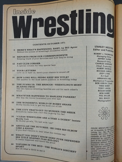Inside Wrestling 1971年10月号
