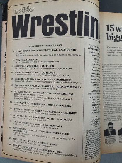 Inside Wrestling 1972年2月号