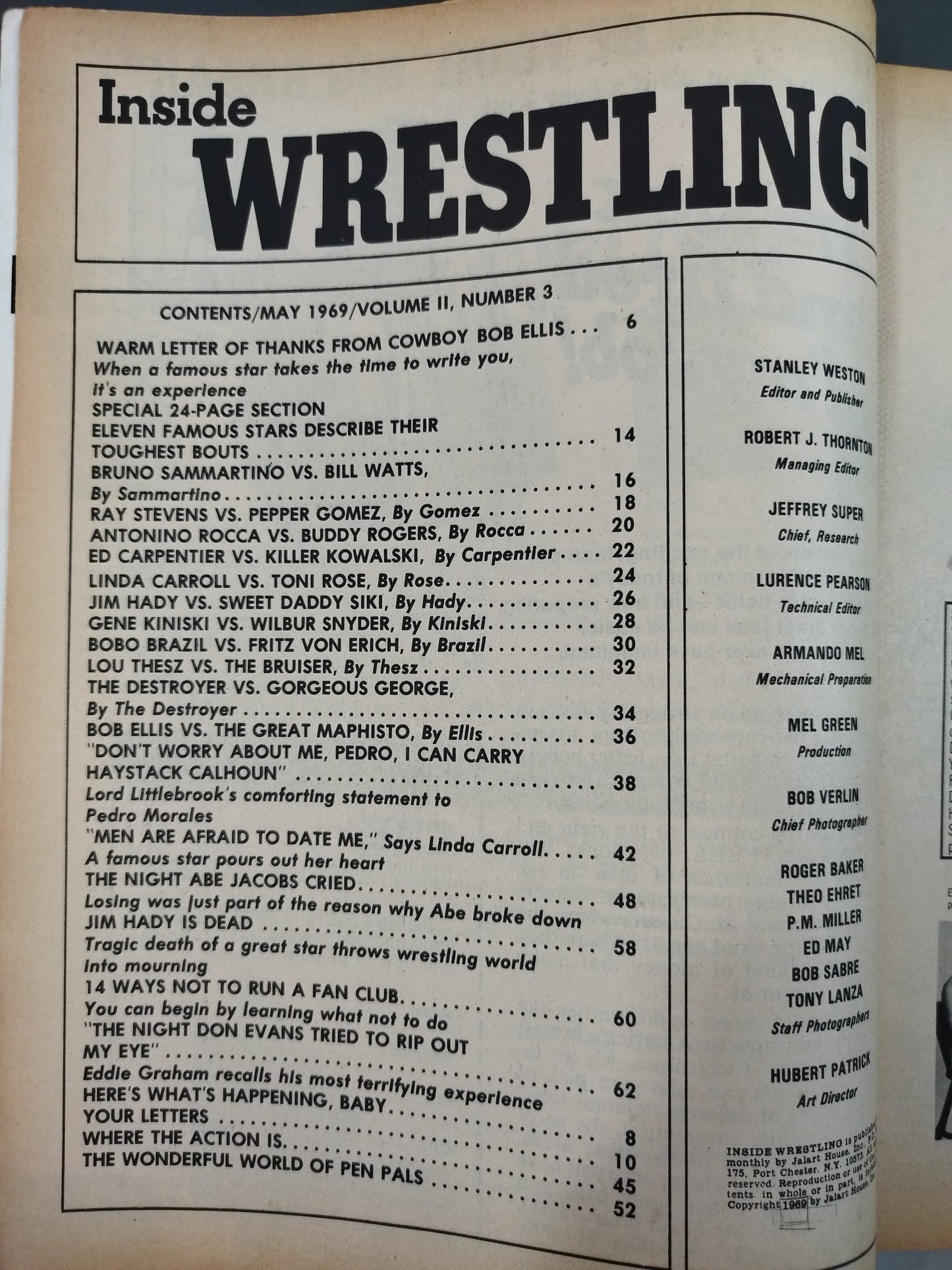 Inside Wrestling 1969年5月号