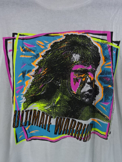 アルティメット・ウォリアー イラストTシャツ①(WWF／ホワイト)