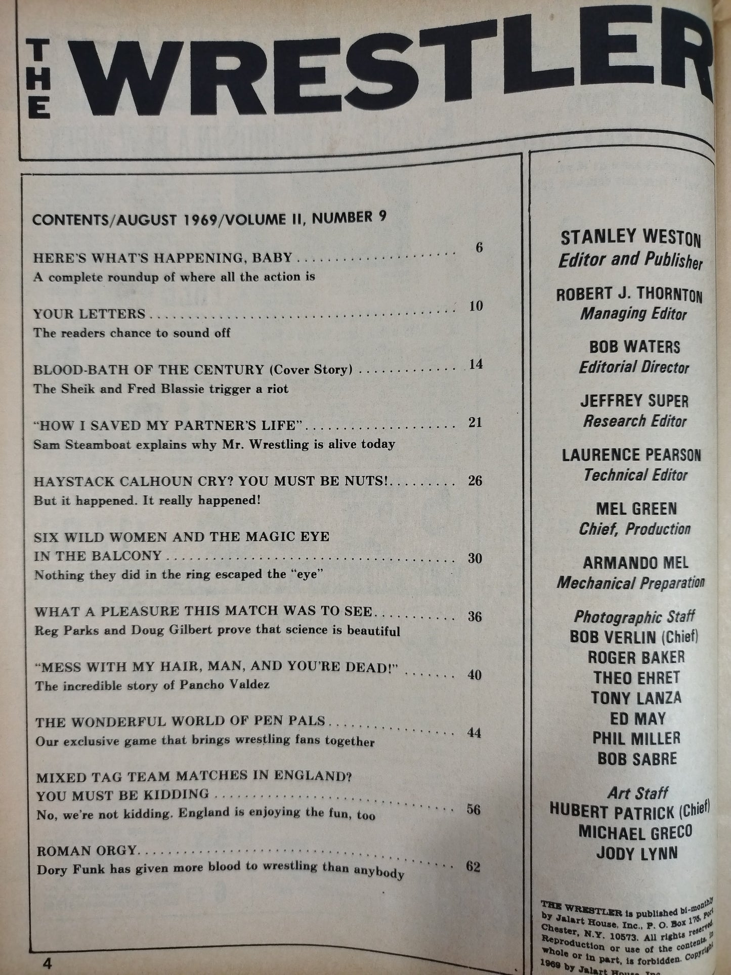 THE Wrestler 1969年8月号