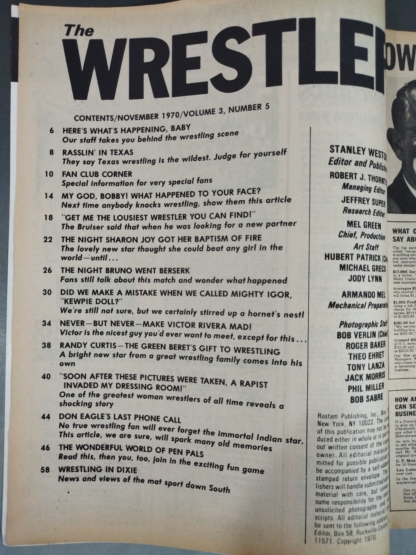 THE Wrestler 1970年11月号