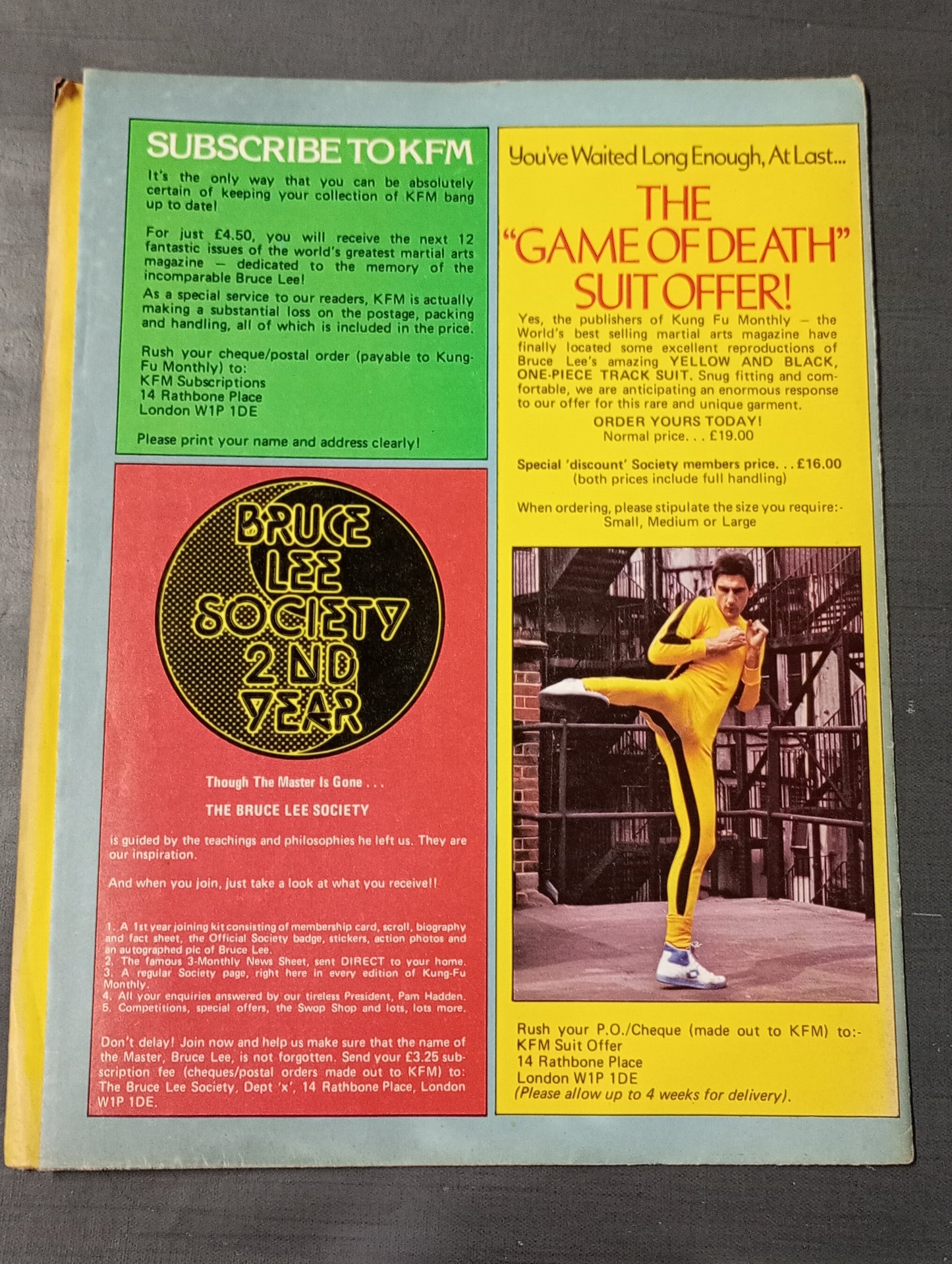 KUNG-FU MONTHLY SPECIAL COLLECTIORS EDITION BRUCE LEE STARS IN GAME OF DEATH