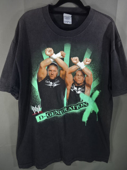 D-GENERATION X ショーン・マイケルズ＆トリプルH ピクチャーTシャツ①(WWE / ブラック)