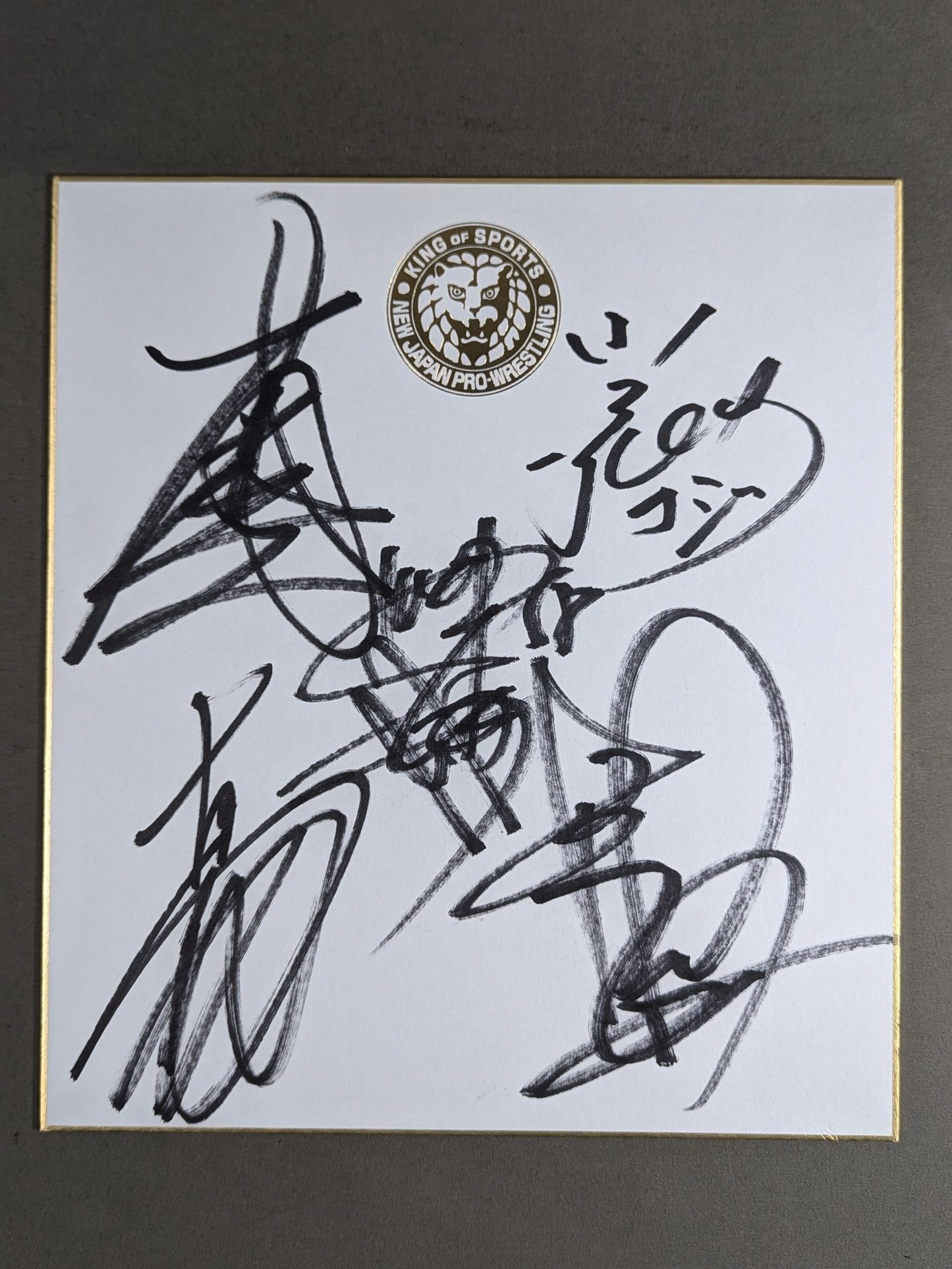 ★ヘビー級戦士★ 新日本プロレス 5選手寄せ書き(ライオンマーク色紙)