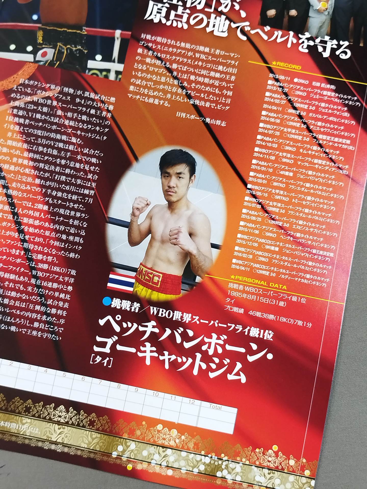 【WBO世界Sフライ級タイトルマッチ】井上尚弥vsゴーキャットジム