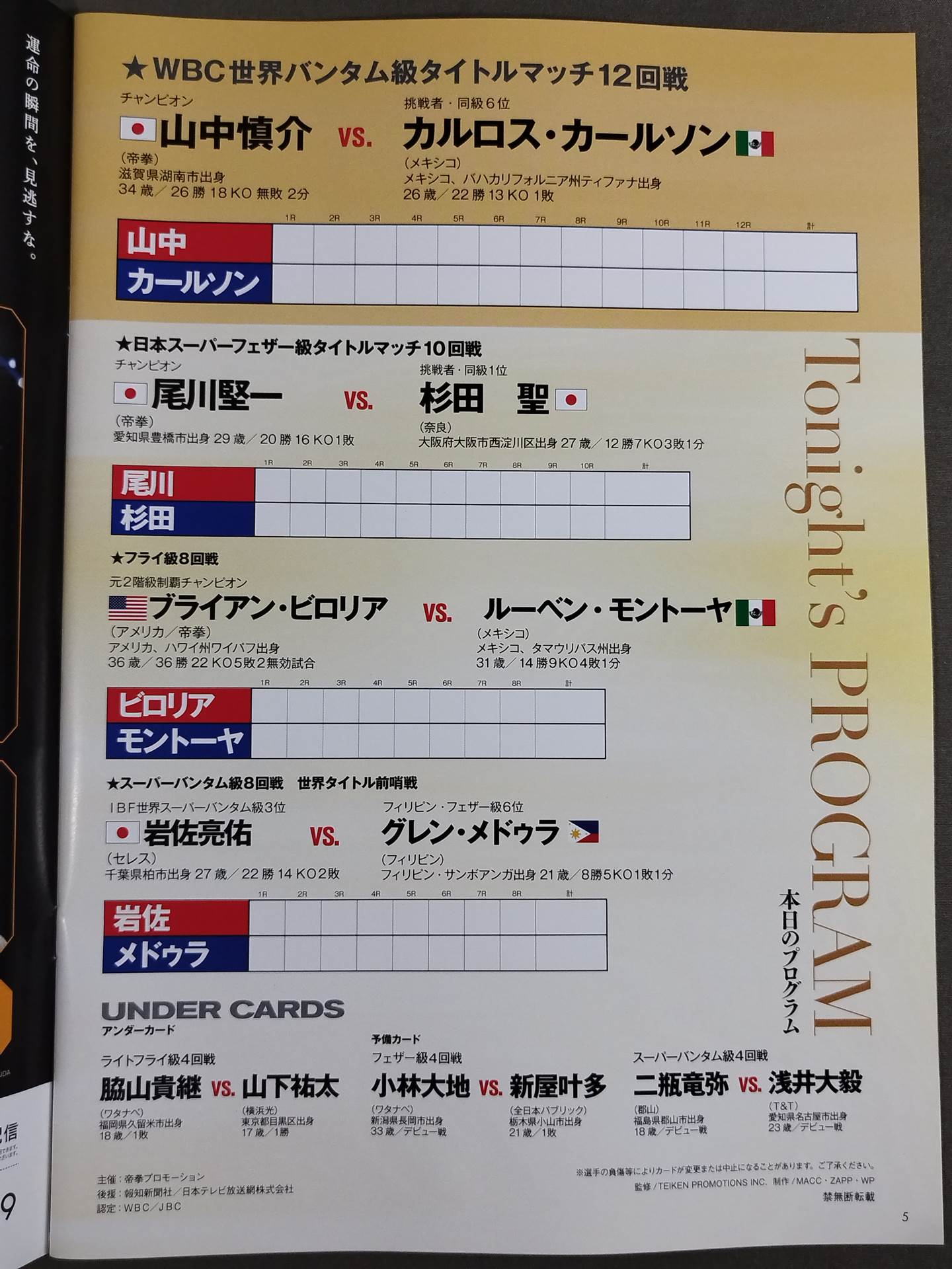 【WBC世界バンダム級タイトルマッチ】山中慎介vsカールソン