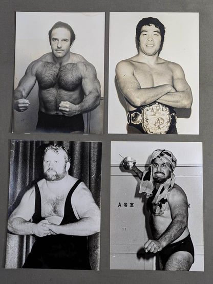 1979年&1980年 全日本プロレス 世界最強タッグリーグ参戦選手 白黒ブロマイドセット