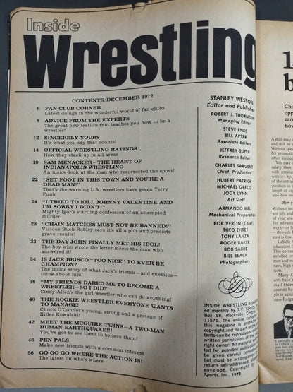 Inside Wrestling 1972年12月号