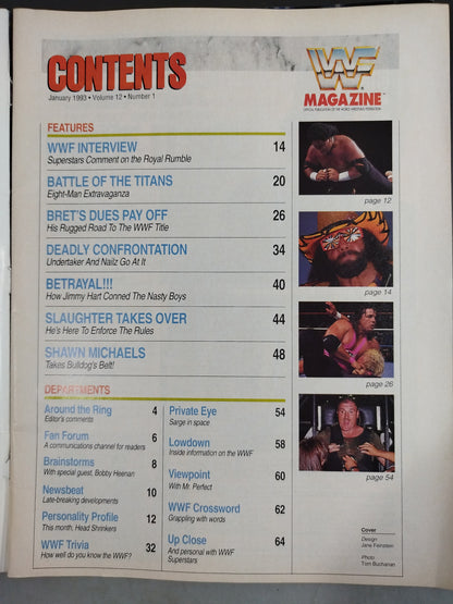 WWF MAGAZINE 1993年1月号