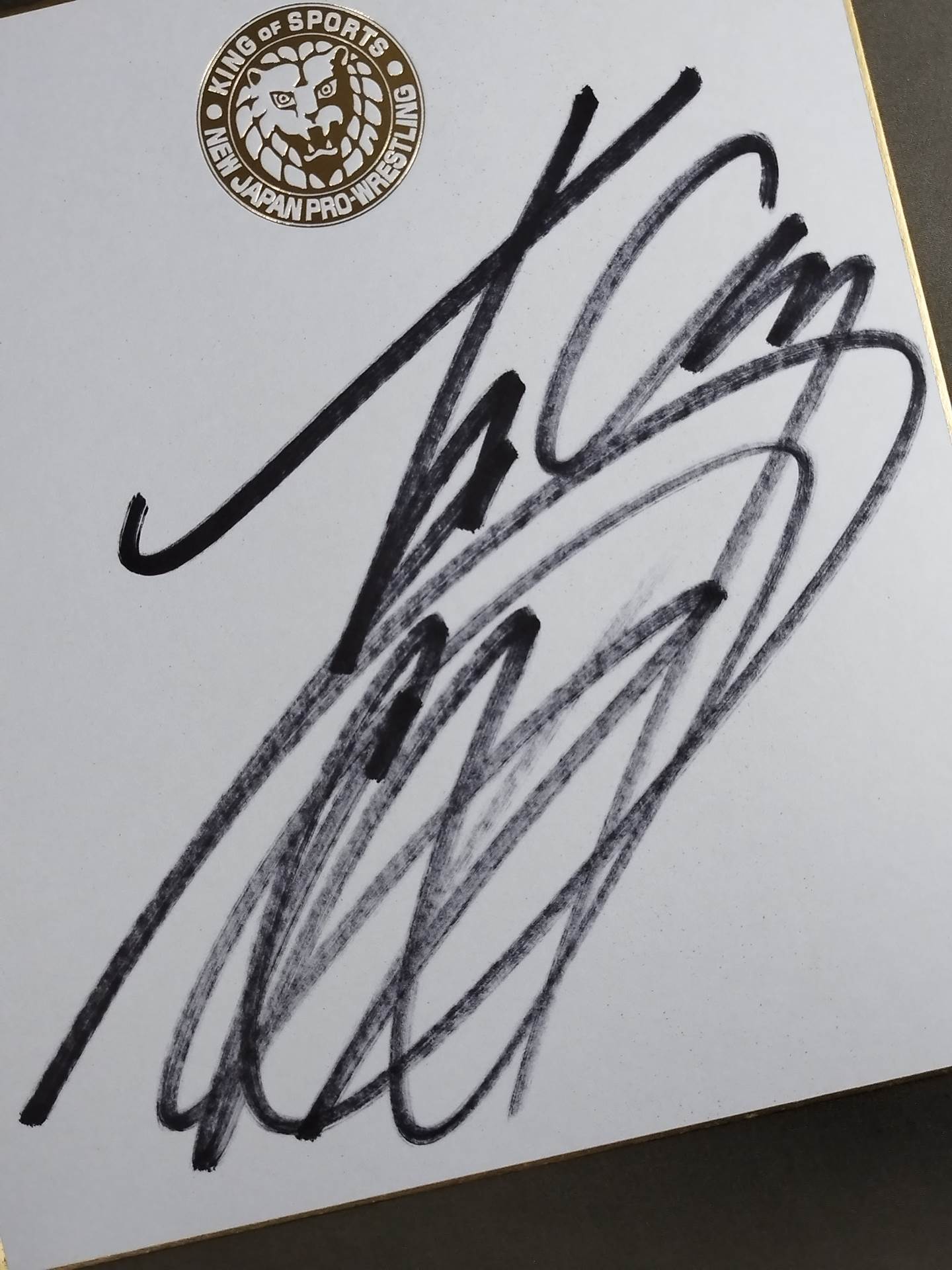 Togi Makabe  (Lion Mark ) Shikishi ( Autograph board ) )