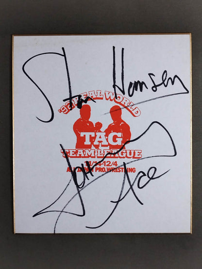 Stan Hansen and Johnny Ace (92 Real World Tag League ) Shikishi ( Autograph board ) )