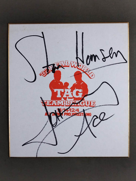 Stan Hansen and Johnny Ace (92 Real World Tag League ) Shikishi ( Autograph board ) )