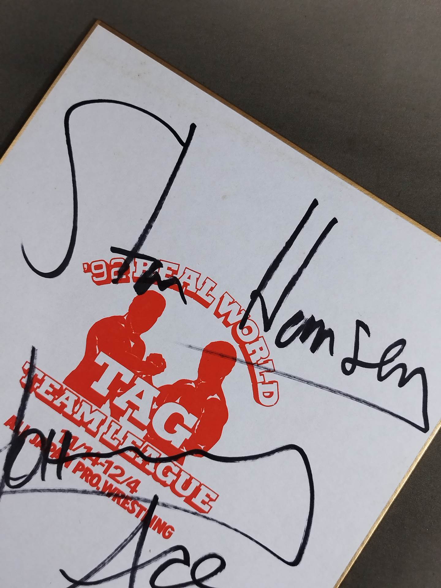 Stan Hansen and Johnny Ace (92 Real World Tag League ) Shikishi ( Autograph board ) )