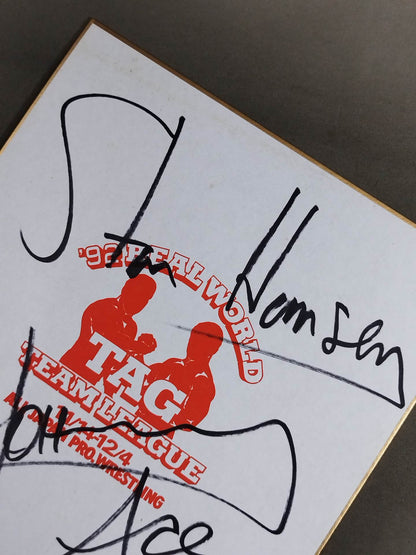Stan Hansen and Johnny Ace (92 Real World Tag League ) Shikishi ( Autograph board ) )