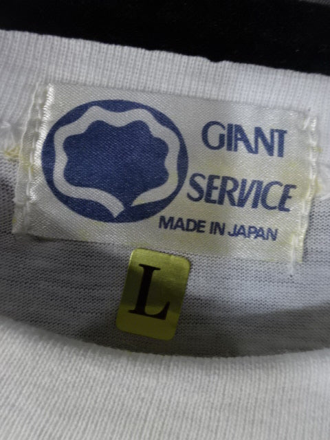 【hand signed autograph】 Giant Baba  Illustration T-shirts (3) (white× blue)