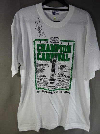 【Toshiaki Kawada hand signed autograph 】1998 CHAMPION CARNIVAL T-shirt