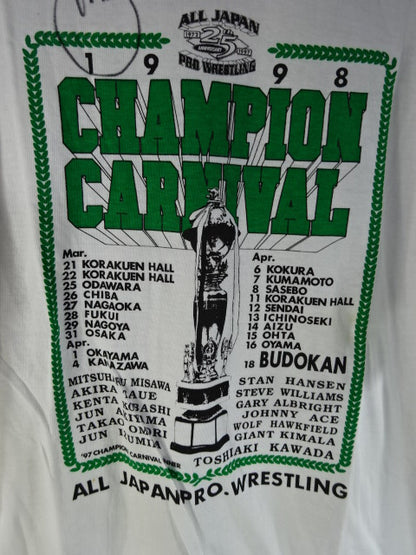 【Toshiaki Kawada hand signed autograph 】1998 CHAMPION CARNIVAL T-shirt