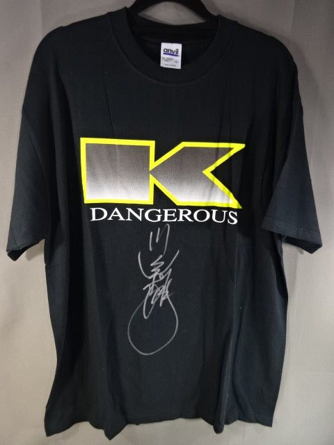 【hand signed autograph】 Toshiaki Kawada DANGEROUS K T-Shirt (2) (Black)