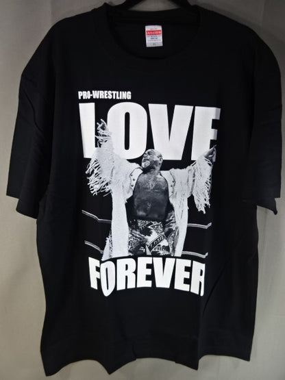 Muto Keiji  Pro-wrestling LOVE FOREVER T-Shirt (1) (Black)