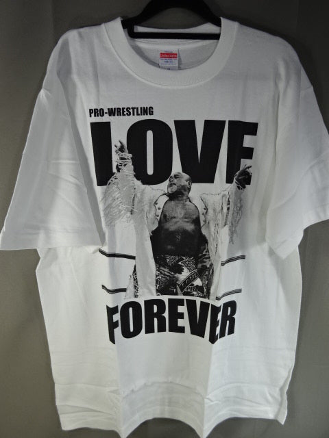Muto Keiji  Pro-wrestling LOVE FOREVER T-Shirt (2) (White)