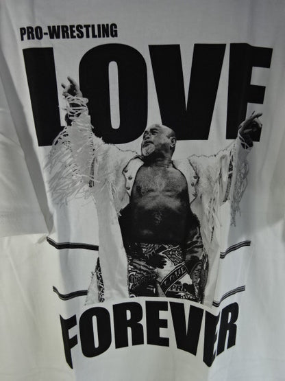 Muto Keiji  Pro-wrestling LOVE FOREVER T-Shirt (2) (White)